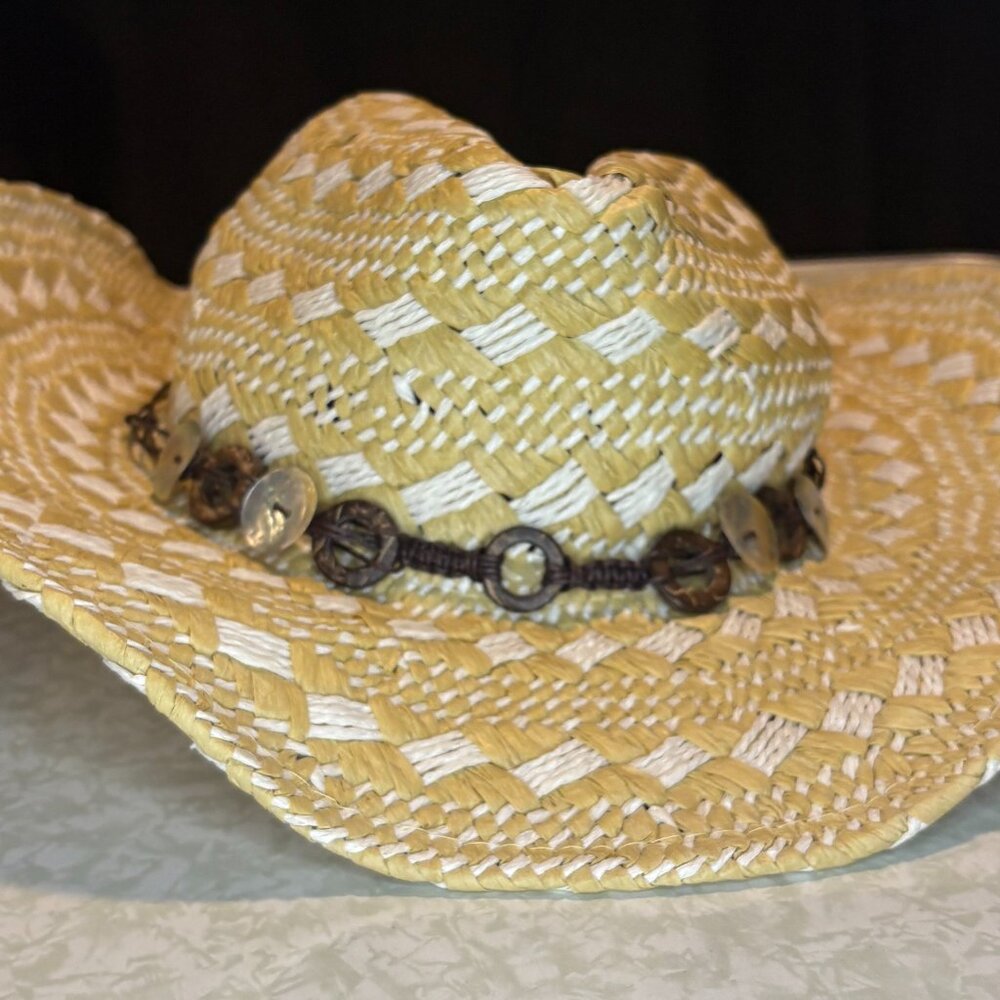 Panama Jack Woven Toyo Straw Cowboy Hat with Interchangeable Bands